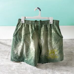 Custom Bleach Dyed Shorts Green One of One Grunge Festival Cozy Fit